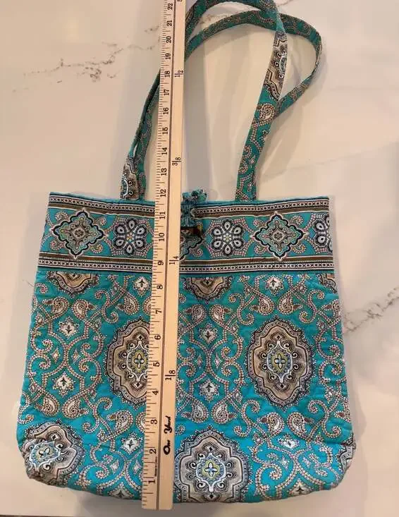 Vera Bradley Totally Turquoise Quilted Tote Bag - Picture 3 of 3